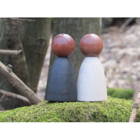 Drevené hračky - 2 nins® dospelí tmavé drevo